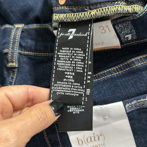 7 FOR ALL MANKIND women’s size 31 high waist slim kick b (air) slimming stretch - Picture 10 of 16
